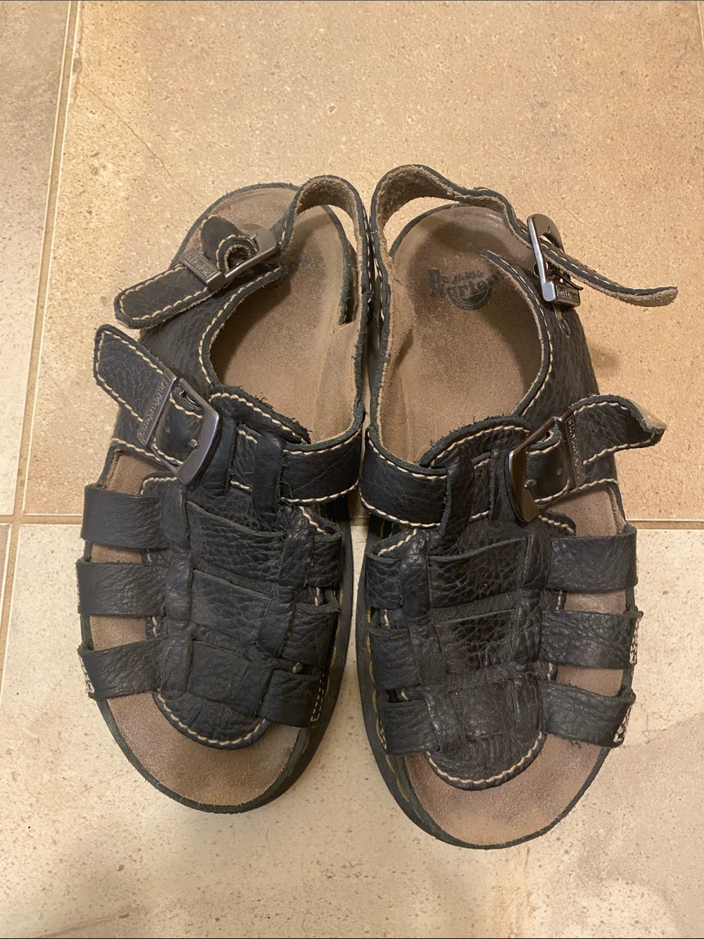 Dr. Martens Black Leather Fisherman Sandals